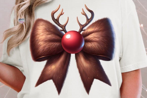 Charming Holiday Designs: The Girly Christmas Reindeer Coquette Png