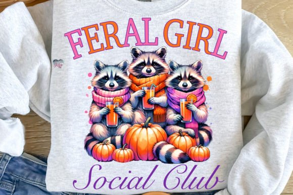 Feral Girl Social Club PNG Fall Raccoon: Cozy Autumn Designs