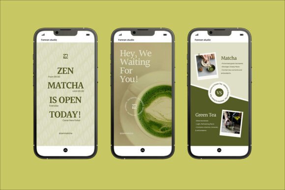 Zen Matcha - Instagram Story: Design Templates for Visual Calm